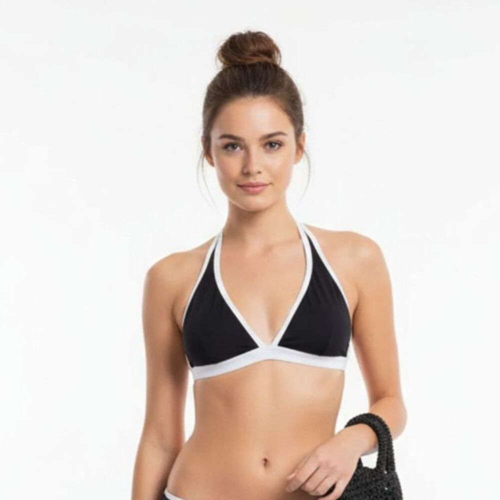 Boden Black & Tan Bikini Swim Bathing Suit Colorblock Top‎ 8